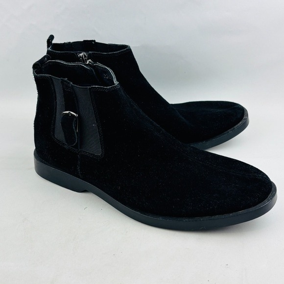 Timberland Chelsea‎ Boots Mens EU 42 US 8.5 Black Suede Leather Side Zipper - Picture 1 of 12